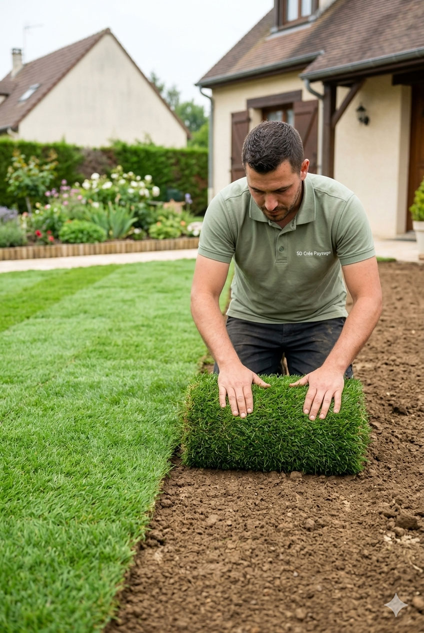jardinier professionnel (portant un polo vert 